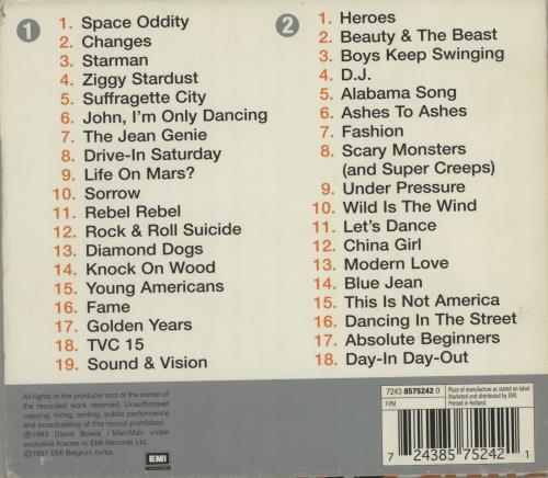 David Bowie The Singles Collection Dutch 2 CD album set